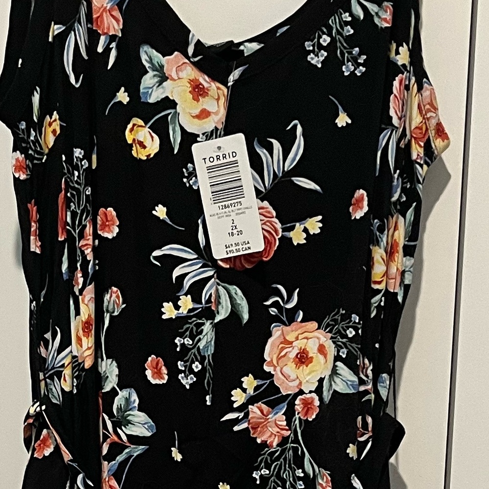 Torrid Black Floral Dress